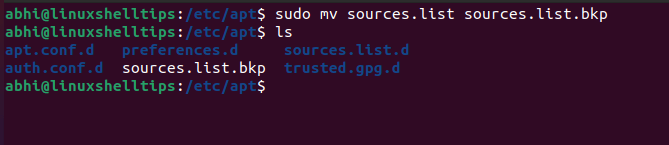 Backup Ubuntu Source File