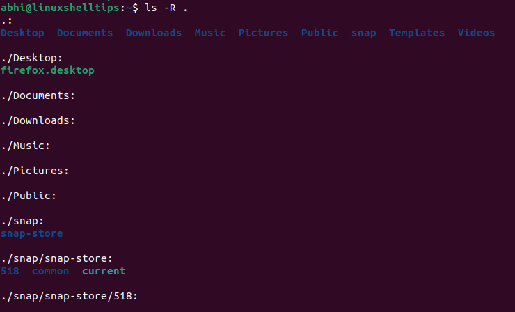 List Files Recursively in Linux