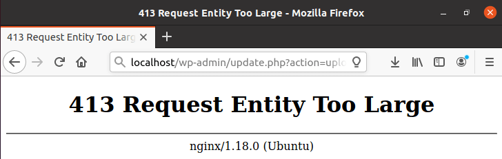413 Request Entity Too Large Error