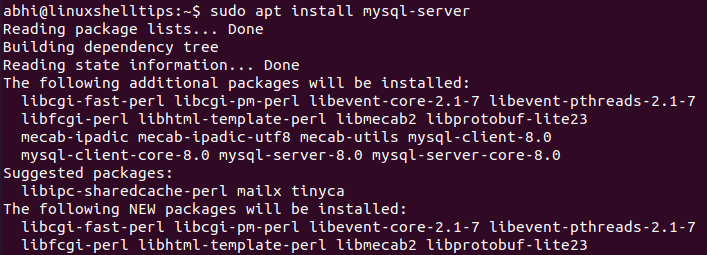 Install MySQL Server in Ubuntu