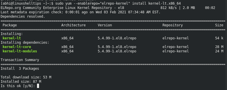 Install Specific Kernel Version in CentOS