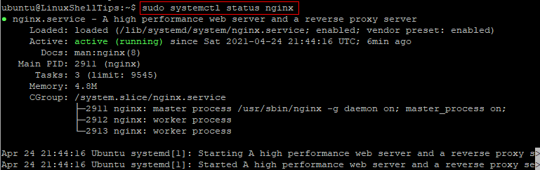 Check Nginx Status in Ubuntu