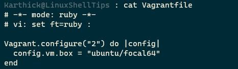 Check Vagrant Configuration File