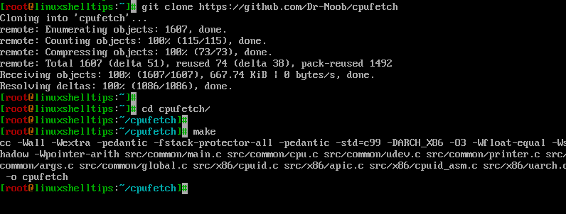 Install CPUFetch in Linux