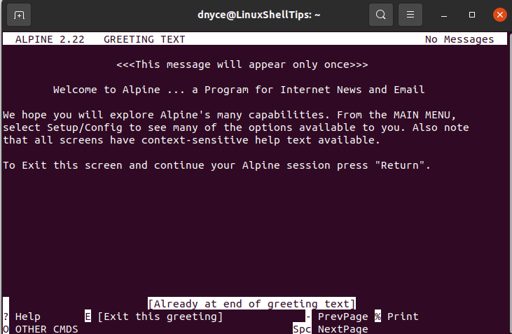 Alpine Linux Email Client
