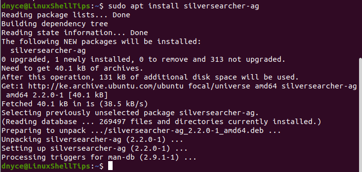 Install Silver Search in Linux