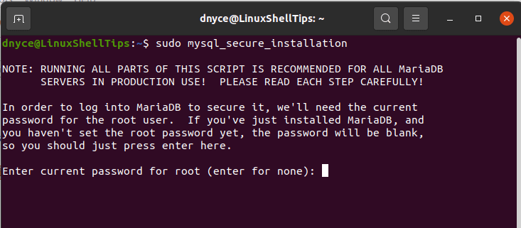 Secure MySQL Server Installation
