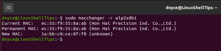 Change MAC Address in Linux