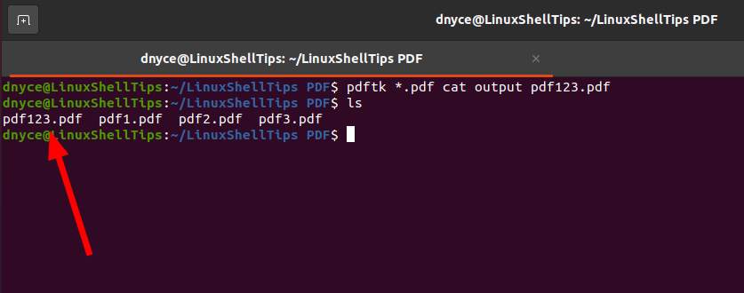 List Merged PDF Files in Linux