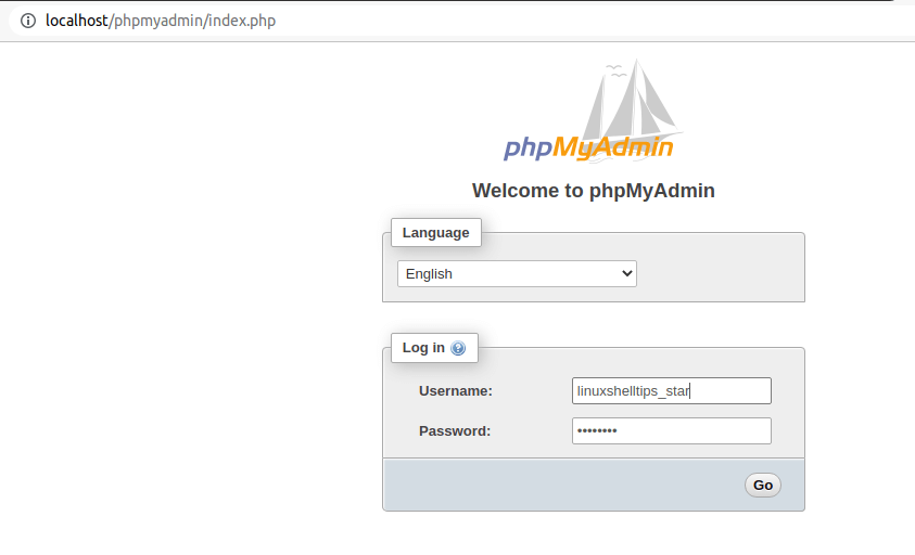 PhpMyAdmin User Login