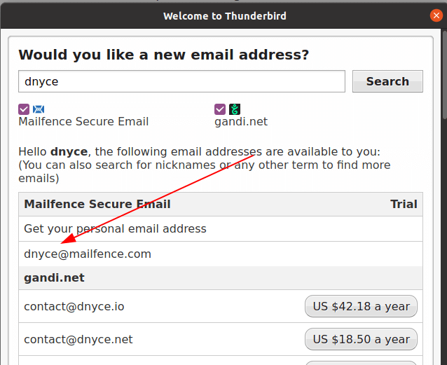 Thunderbird New Email Address