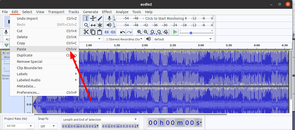Paste Audio File