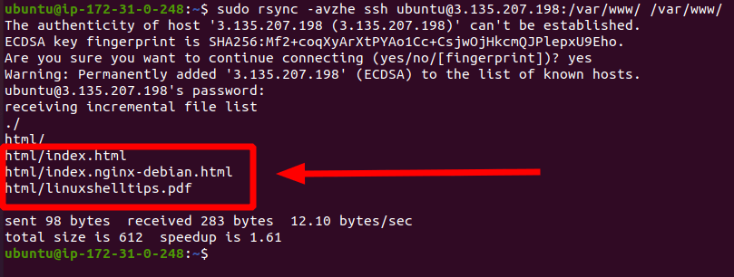 Syncing Two Web Servers in Linux