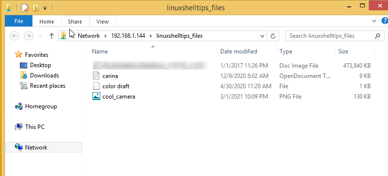 Access Samba Share Files from Windows