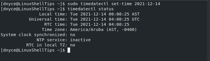 Check Date in Rocky Linux