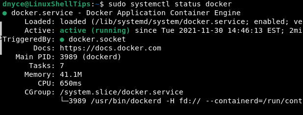 Check Docker Status in Debian