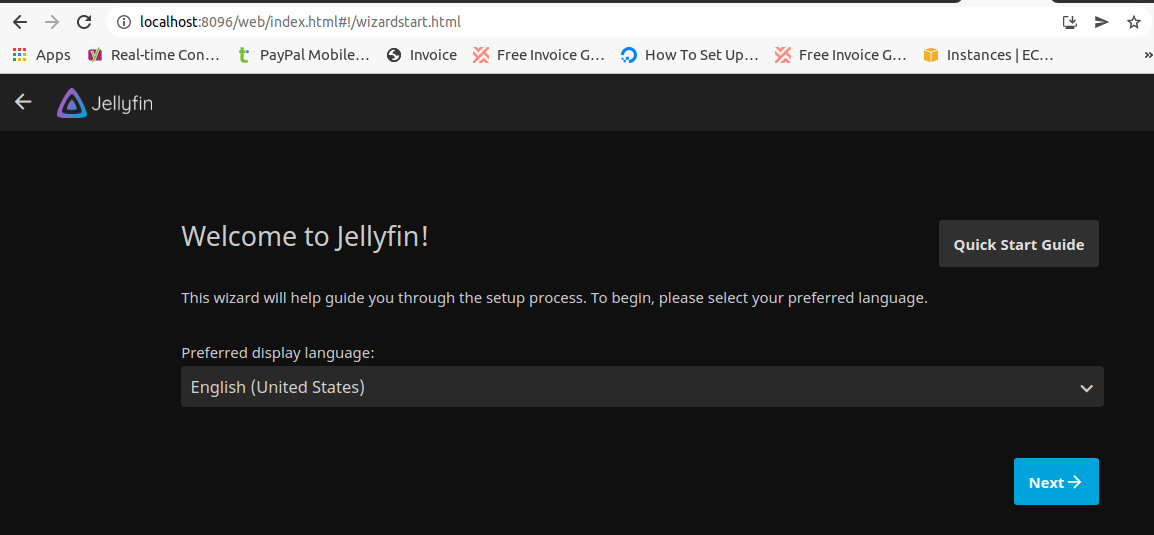 Jellyfin Welcome iPage