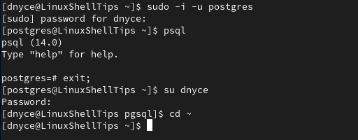Connect PostgreSQL in Fedora