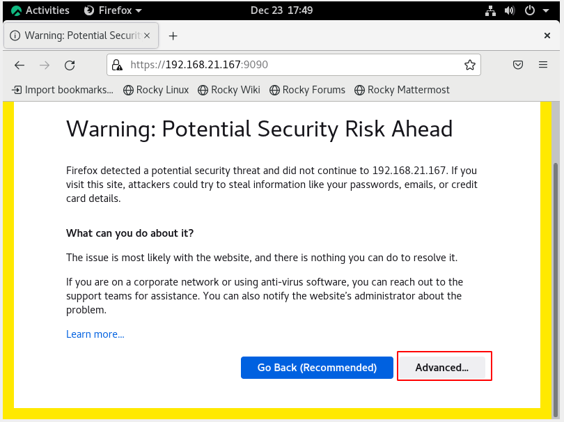 Potential Security Risk