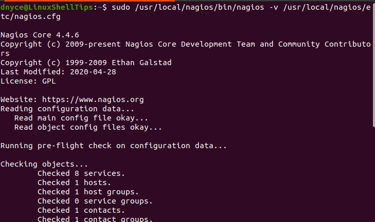 Verify Nagios in Ubuntu