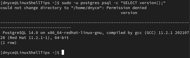 Verify PostgreSQL in Fedora
