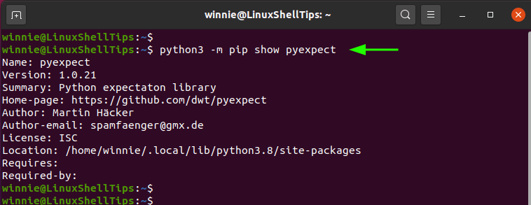 Confirm Python-Pexpect in Linux