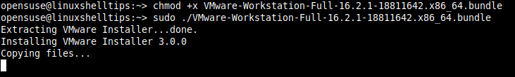 Install VMWare Workstation in OpenSUSE