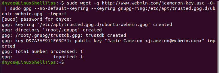 Add Webmin GPG Key