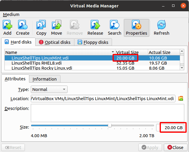 Confirm Virtual Machine Disk Changes
