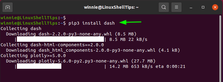 Install Python Dash in Linux
