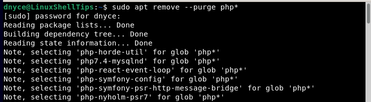 Remove PHP in Debian