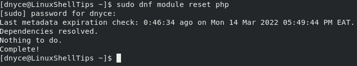 Reset PHP Module in AlmaLinux