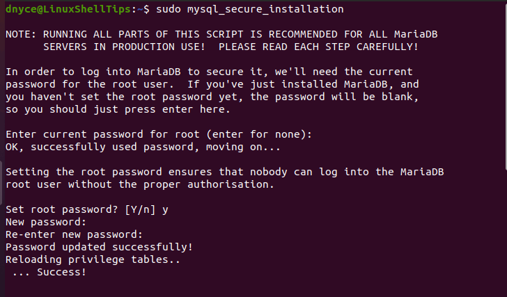 Secure MariaDB in Ubuntu