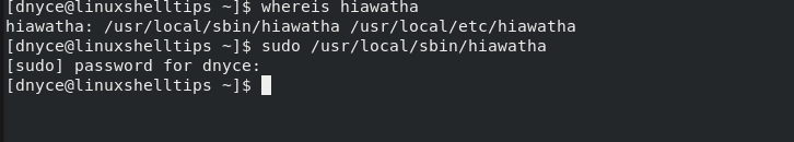 Start Hiawatha Web Server