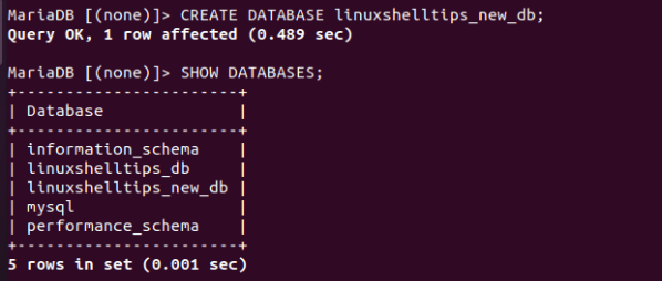Create MySQL Databases in Linux