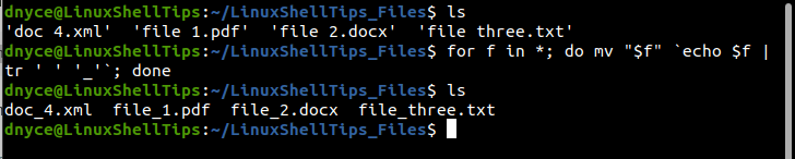 Removing Filename Spaces in Linux