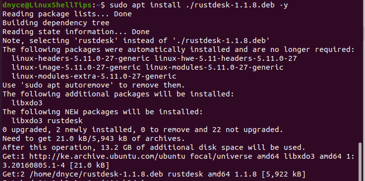 Install RustDesk in Ubuntu