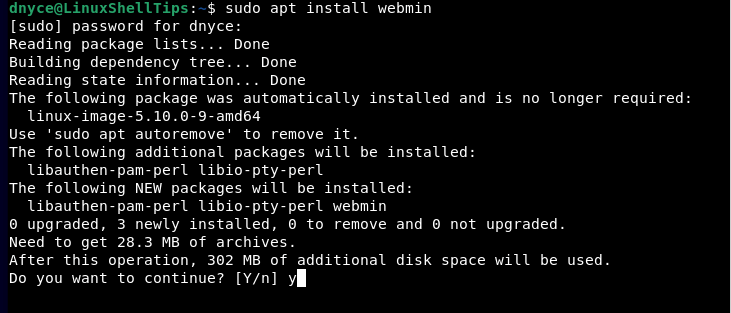 Install Webmin in Debian