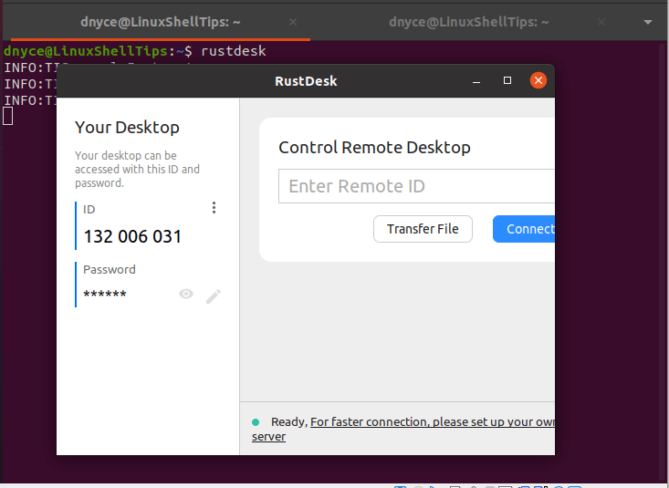 Launch RustDesk in Ubuntu