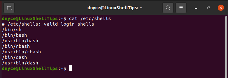 List Default Linux Login Shells