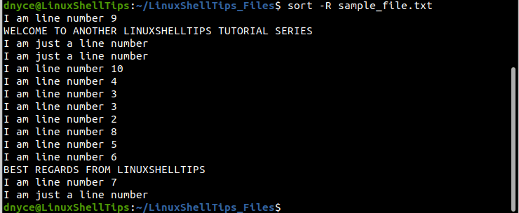 Randomize File Lines in Linux