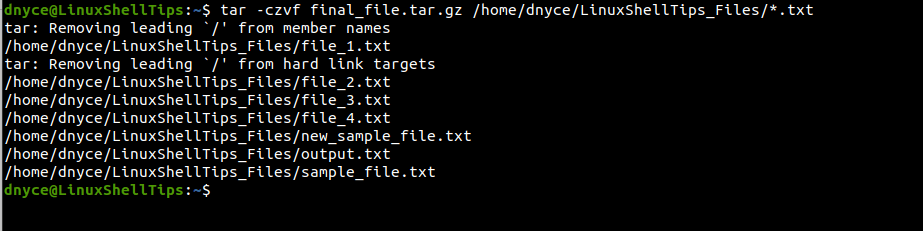 Tar Files By Extension