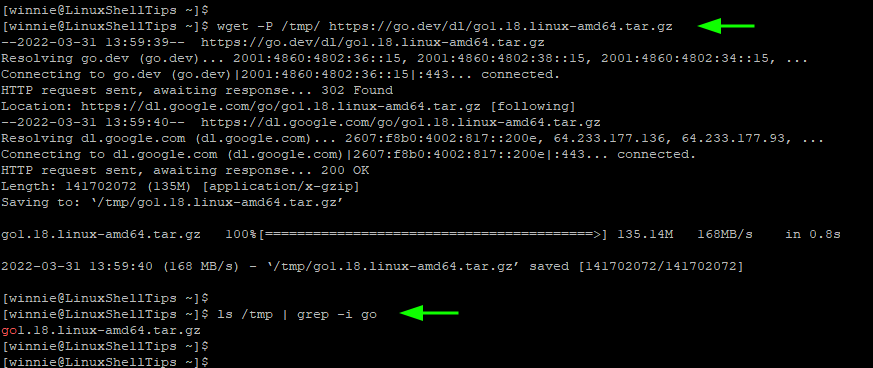 Wget Download File to Different Directory