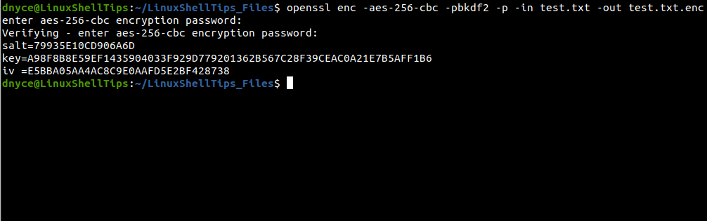 Encrypt File with Password Using OpenSSL