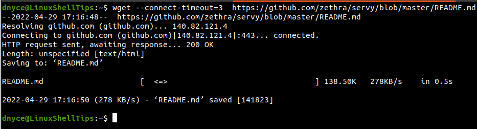 Wget Connect Timeout Option