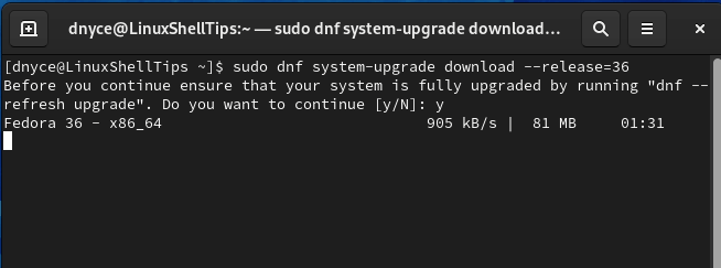 Upgrading to Fedora 36