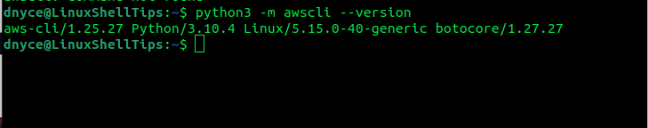 Check AWS CLI in Linux