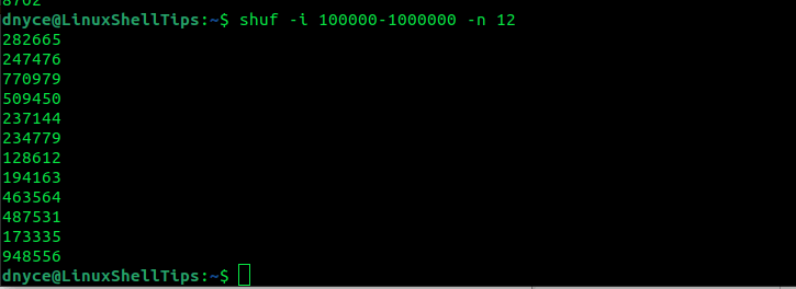 Generate Random Numbers in Linux
