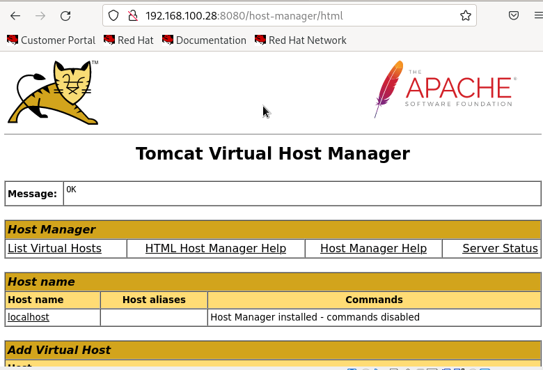 Tomcat Host Manager