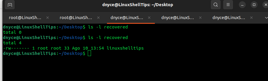 Confirm Linux File Recovery